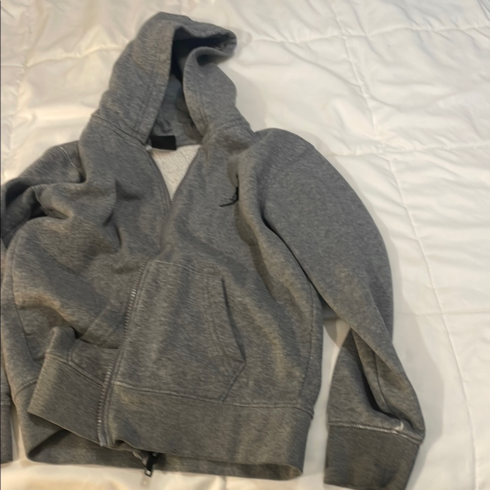 Jordan Gray Zip-Up Hoodie Small 8-10